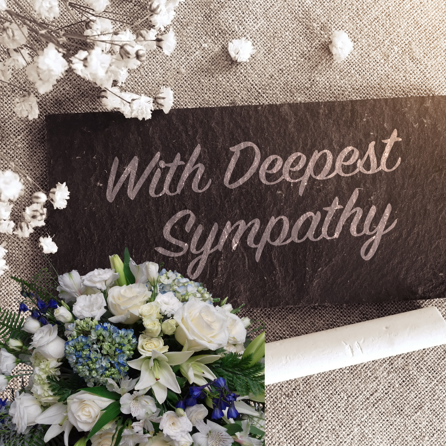 Sympathy & White Bloom Bouquet