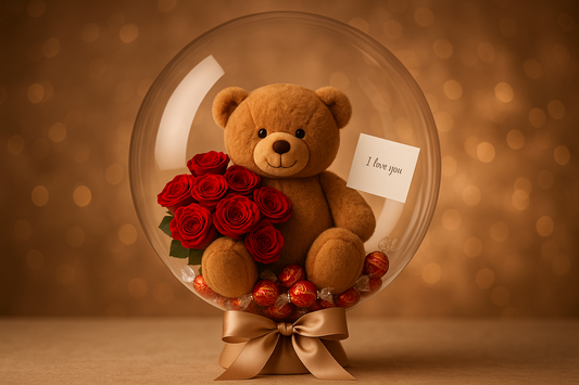 Buddy Bear Balloon Surprise – A Magical Gift of Love, Flowers & Sweet Delights 🎈